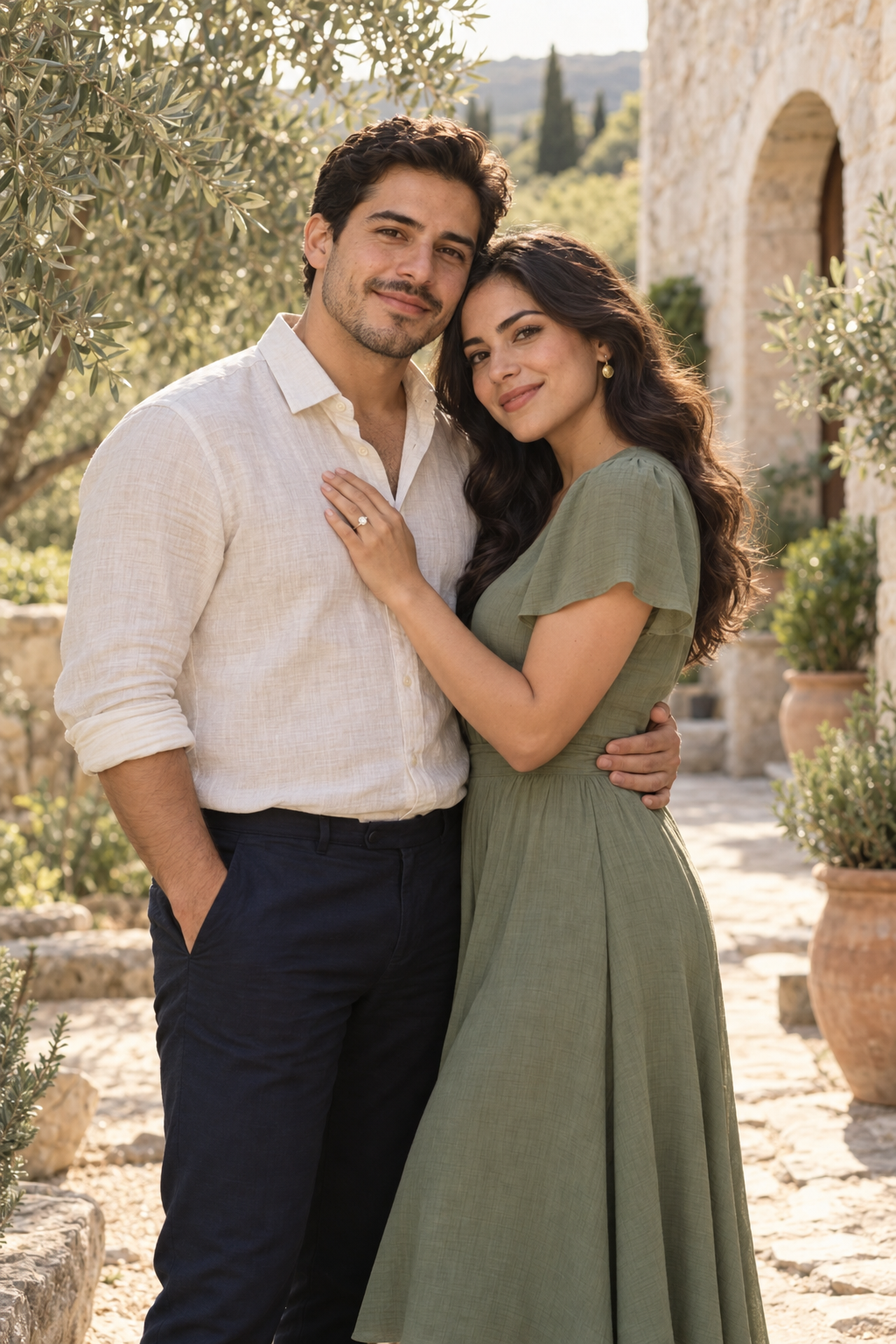 Retrato de una pareja durante su sesión de compromiso